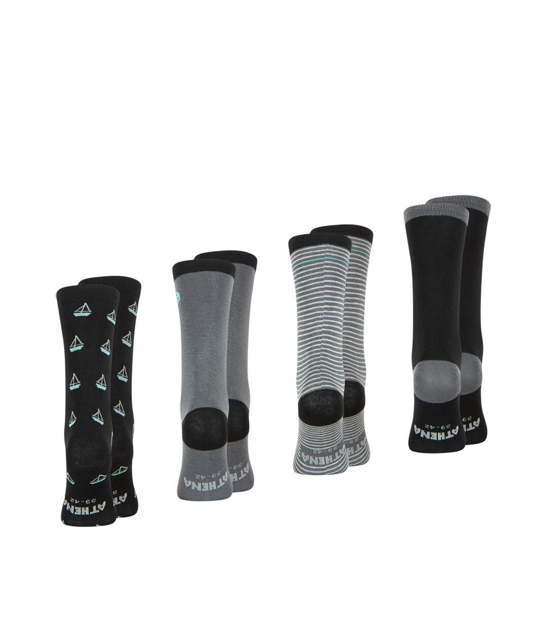 Lot de 4 paires de chaussettes mi-hautes homme Ecopack Athena-3
