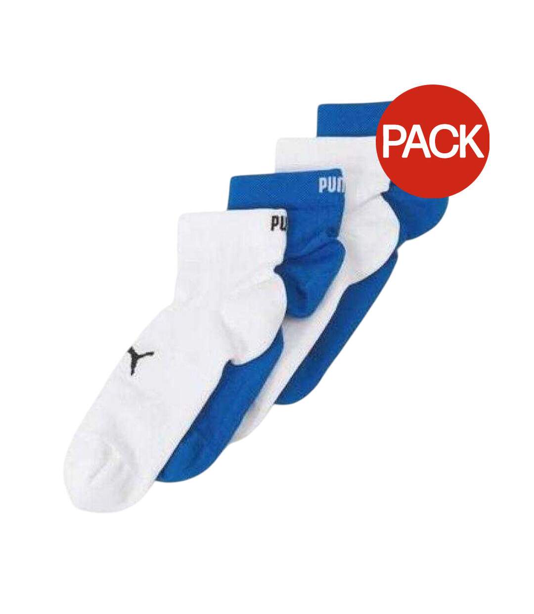 Lot De 6  Socquettes Sport Adulte Blanc Bleu Puma-1