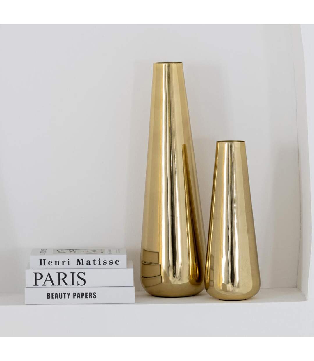 Vase Design en Métal Moses 40cm Doré-3