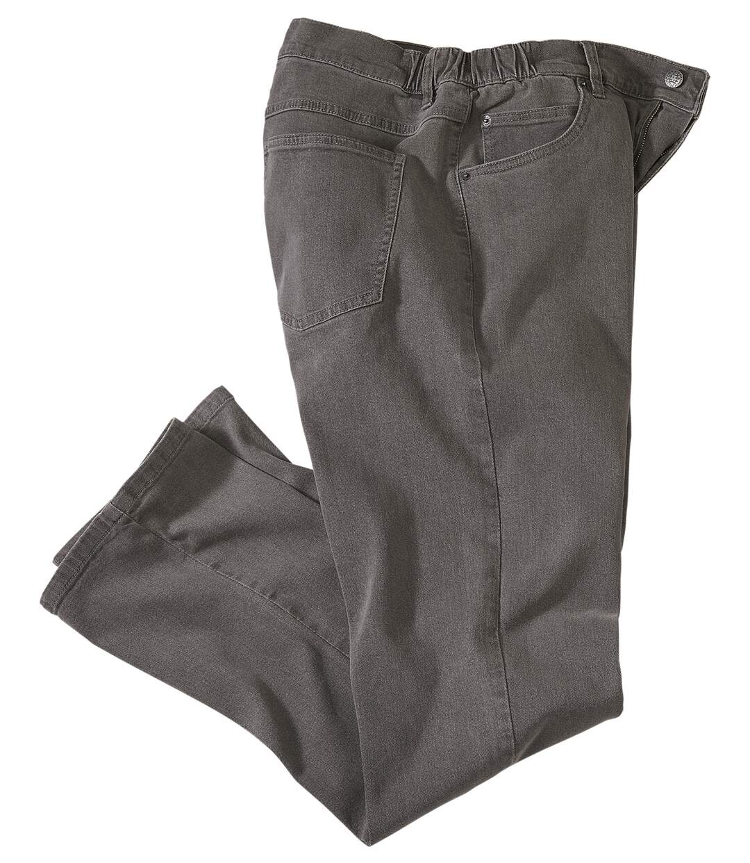 Men's Grey Semi-Elasticated Jeans-2