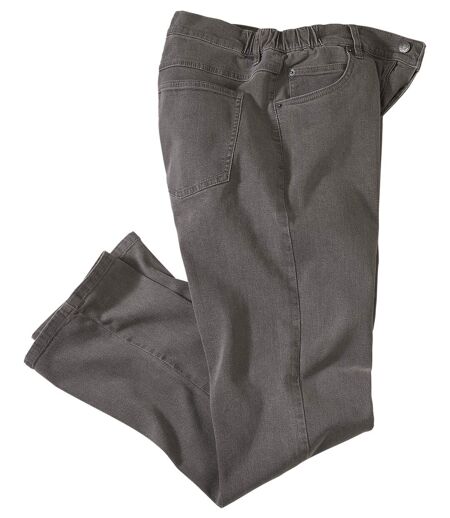 Men's Grey Semi-Elasticated Jeans