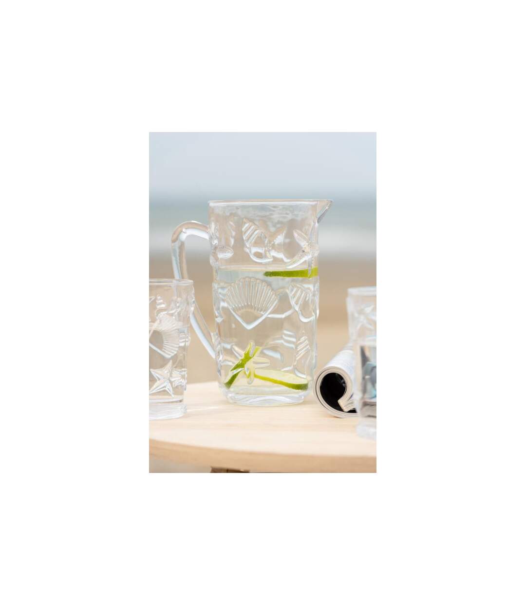 Carafe en Verre Design Mer 1L Transparent-3