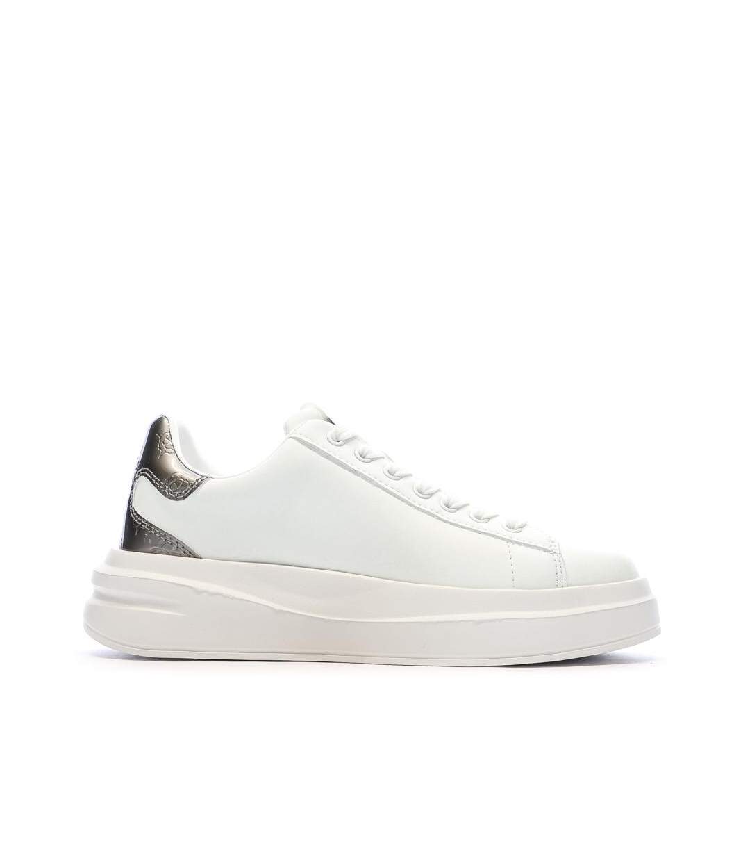 Baskets blanches/argent femme guess elbina-2
