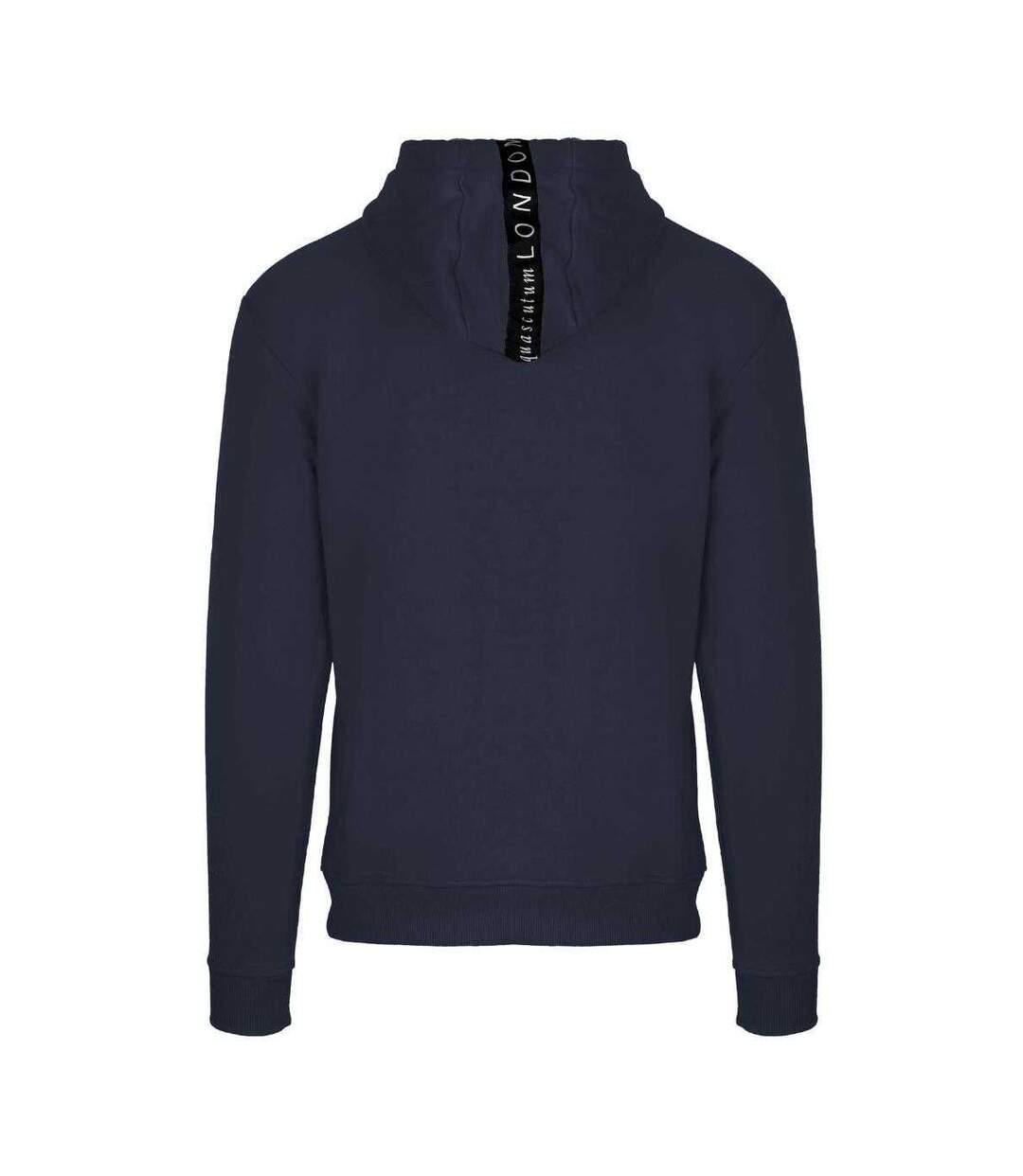 Mens London 1851 Logo Hoodie Navy Aquascutum-2