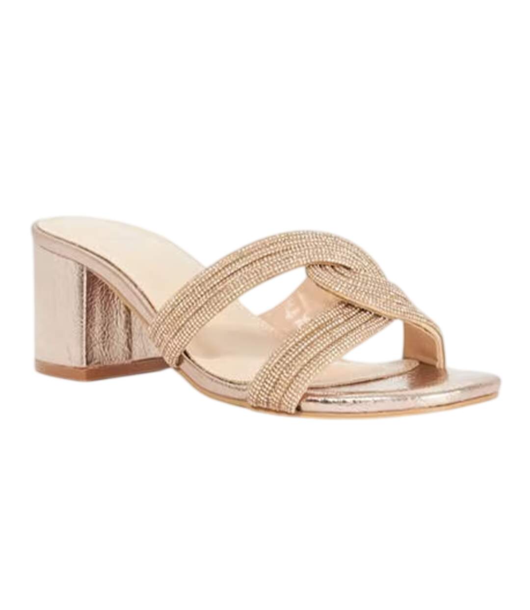 Mules Femme Rose Doré Dune London-4