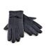 Ladies Fleece Lined Warm Leather Gloves with Bow-1