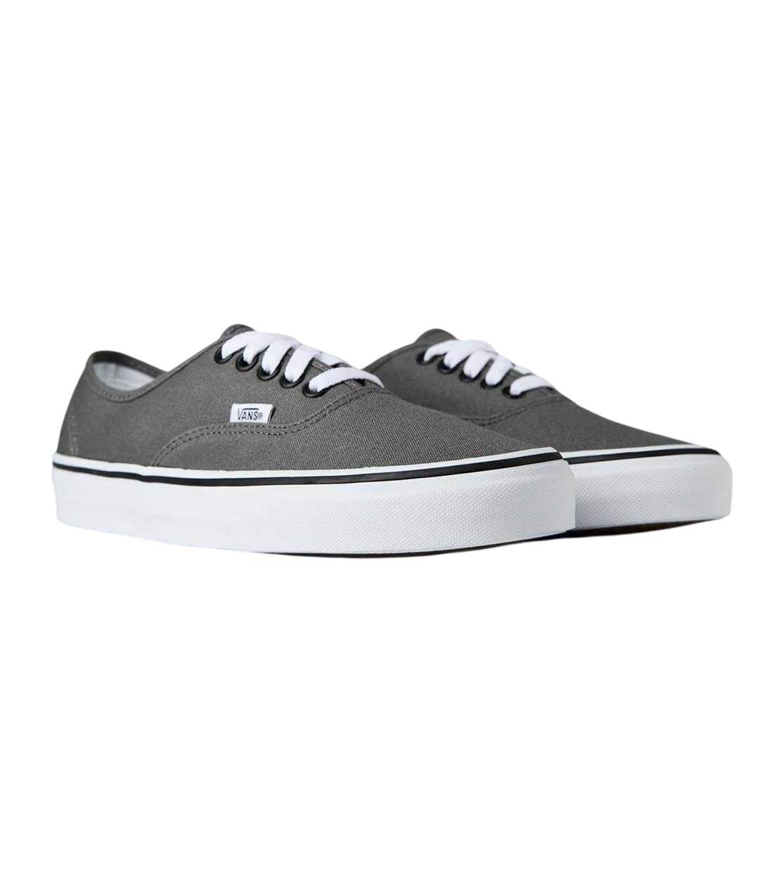 Mens Authentic Classic Canvas Trainers Pewter White Vans-4