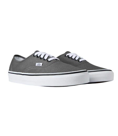 Mens Authentic Classic Canvas Trainers Pewter White Vans