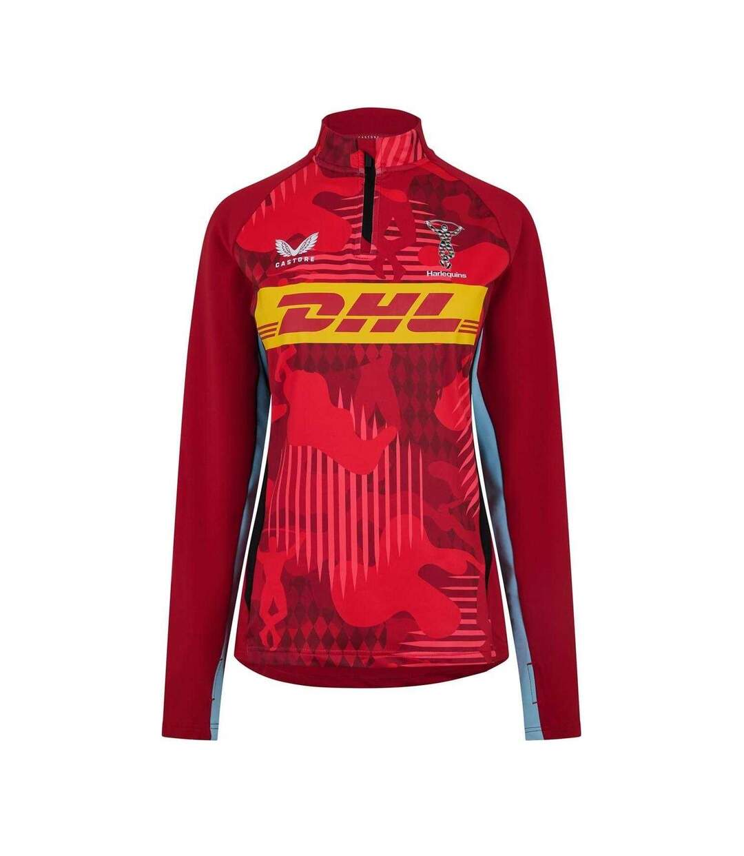 Haut De Sport Motif/style Harlequin Femme Noir Rouge Castore-1