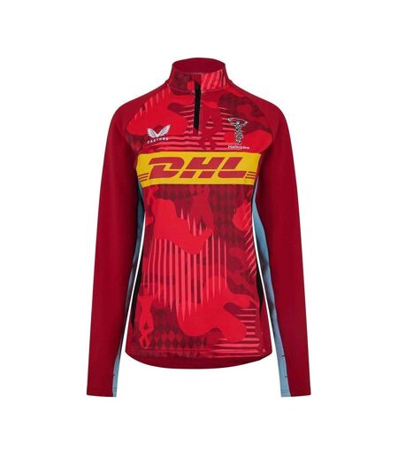 Haut De Sport Motif/style Harlequin Femme Noir Rouge Castore