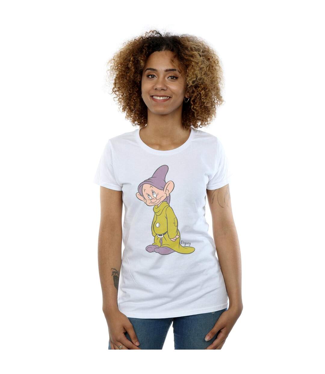 Disney T-shirt coton classique Dopey Femmes/Dames (Blanc) - UTBI14894-2