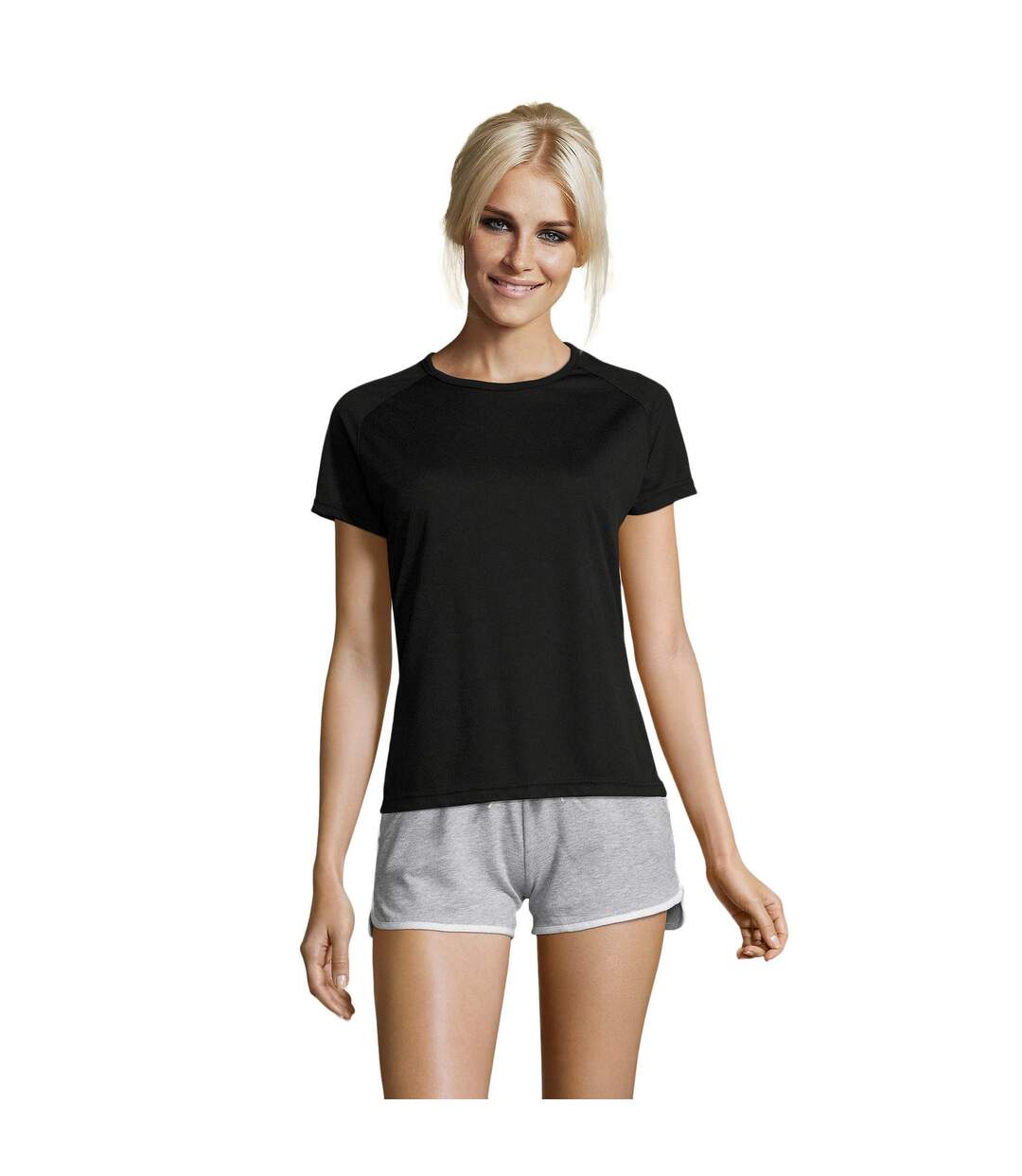 SOLS Womens/Ladies Sporty Short Sleeve T-Shirt (Black) - UTPC2152-4