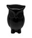 Statue Déco en Céramique Jolie Chouette 15cm Noir-1