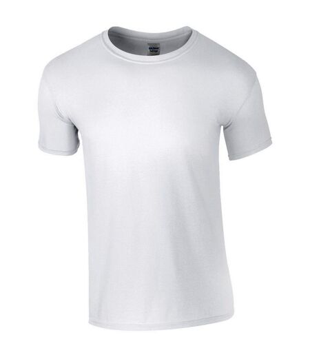 Unisex adult ringspun cotton soft touch t-shirt white Gildan