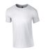 Unisex adult ringspun cotton soft touch t-shirt white Gildan