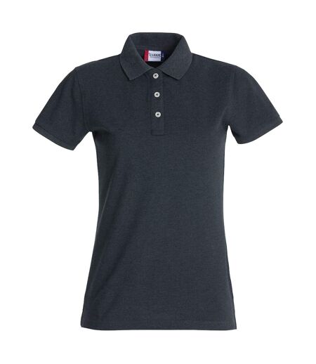 Womens/ladies Premium Stretch Polo Shirt Anthracite Melange Clique