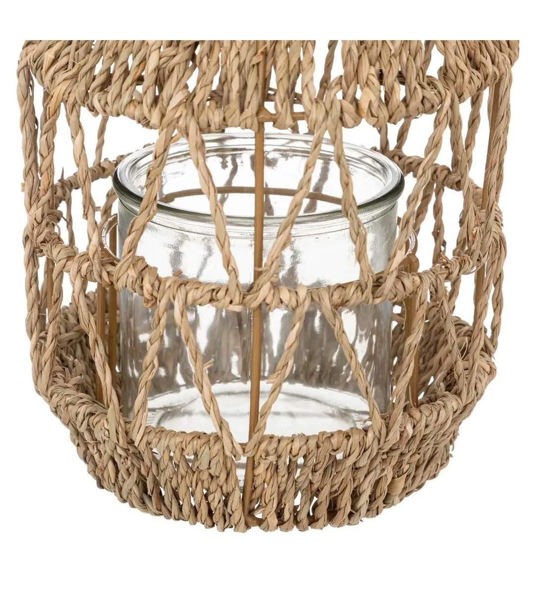 Lanterne Déco en Rotin Muli 18cm Beige-3