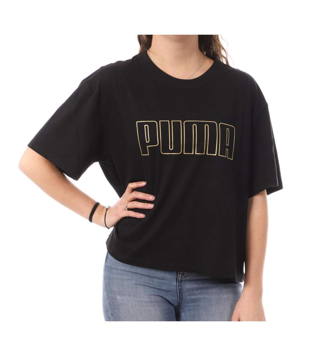 T-shirt Noir Femme Puma Cropped - XS-1