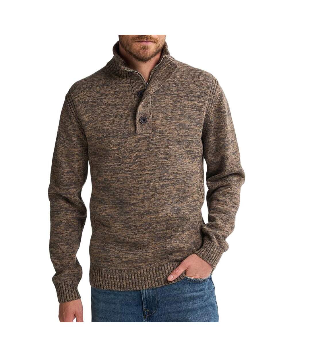Pull marron homme petrol industries knitwear-1