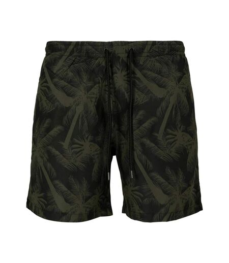 Mens Palm Swim Shorts Olive Urban Classics