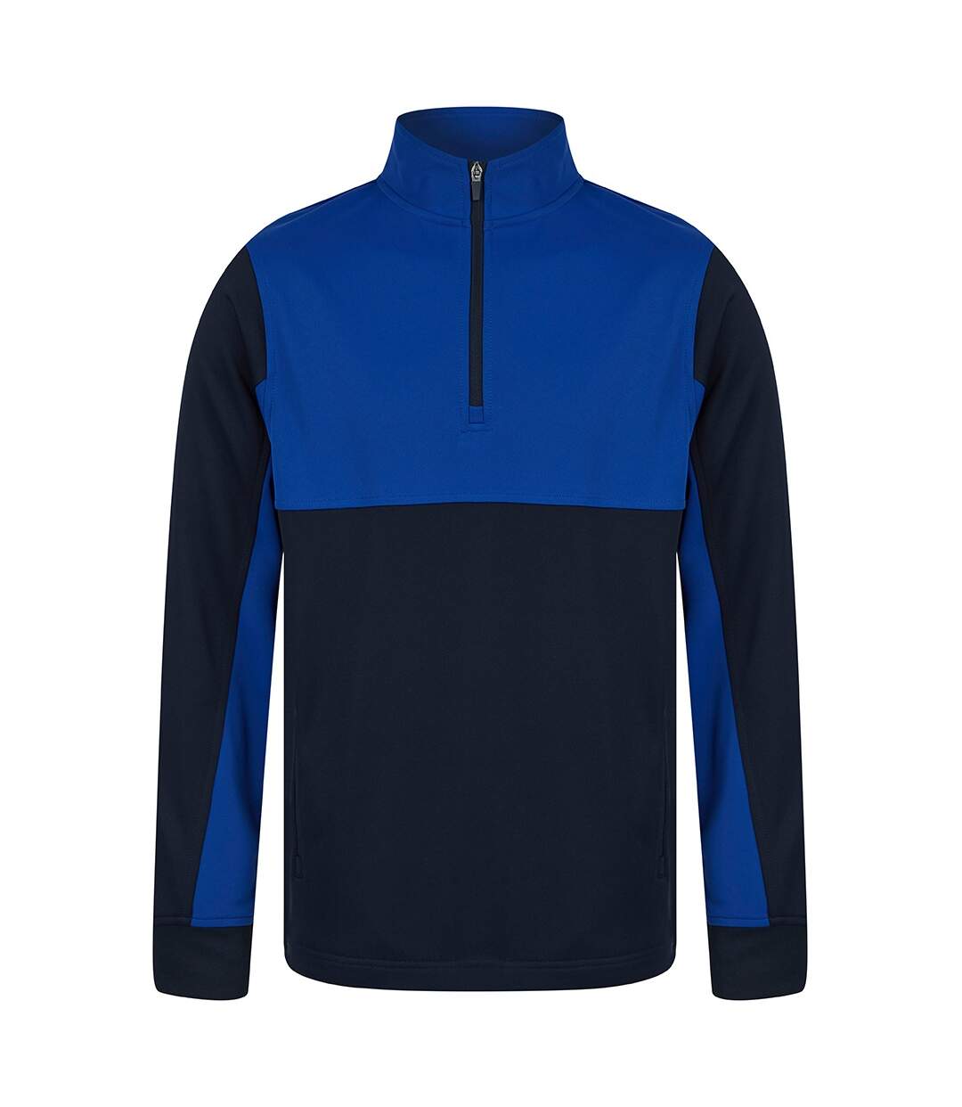 Mens Quarter Zip Track Top Navy Royal Blue Finden & Hales-1