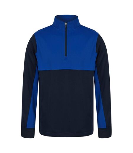 Mens Quarter Zip Track Top Navy Royal Blue Finden & Hales