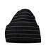 Bonnet Motif/style Rayé Original Noir Gris Foncé Beechfield-2