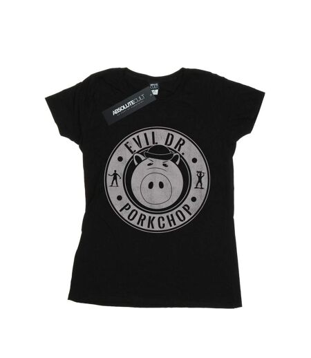 Disney T-shirt en coton Womens/Ladies Toy Story Evil Dr Pork Chop (Noir) - UTBI44276