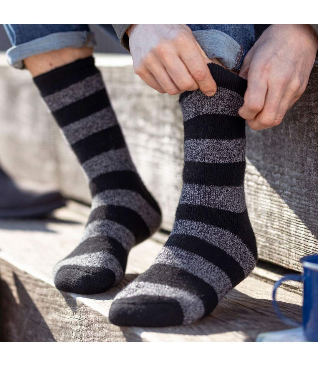 Mens Twist Patterned Thick Winter Warm Thermal Socks-5