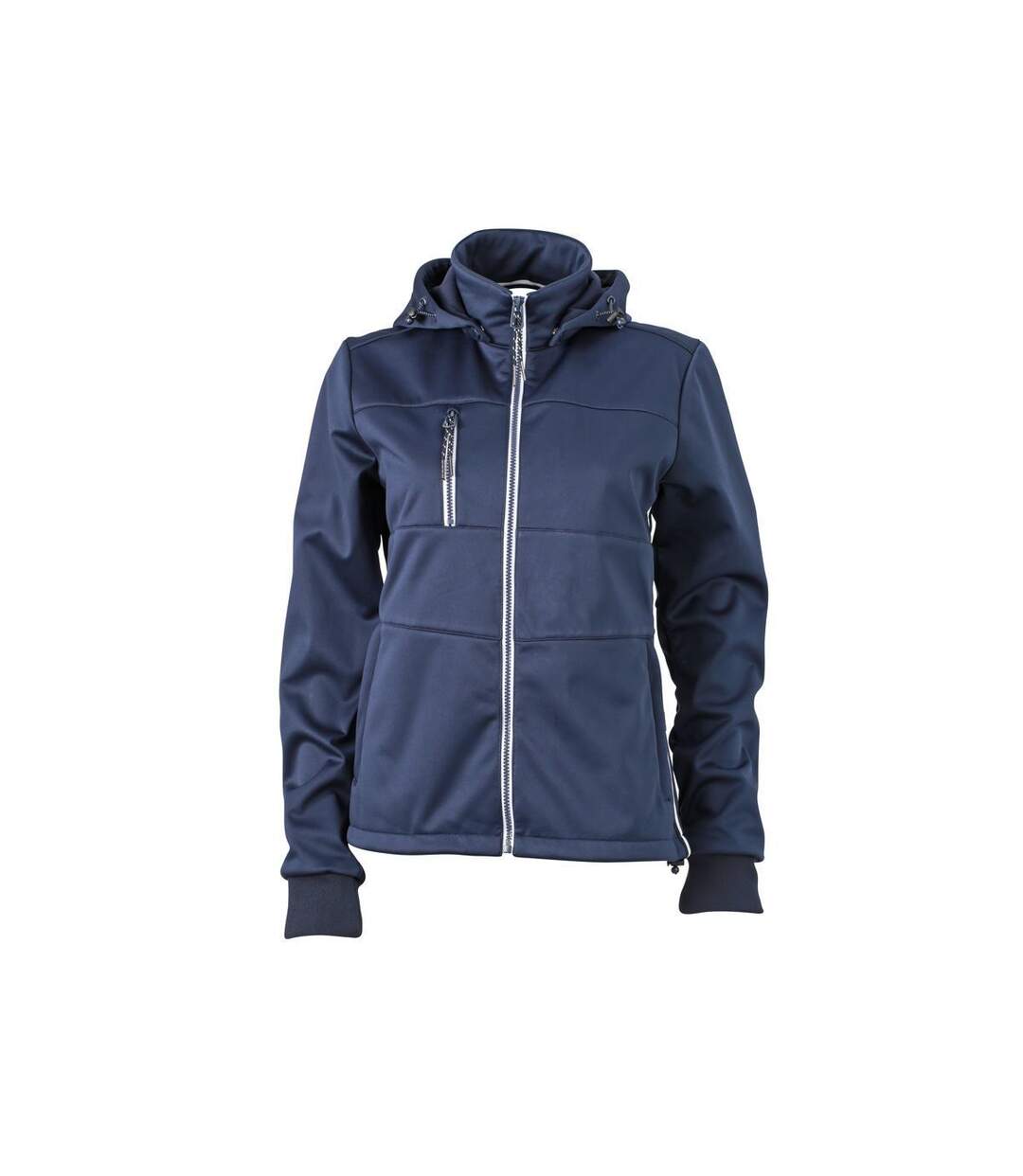 Veste softshell à capuche- femme JN1077 - bleu marine - coupe-vent et imperméable