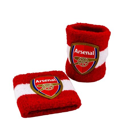 Arsenal FC Crest Cotton Wristband (Pack of 2) (Red/White) (One Size)
