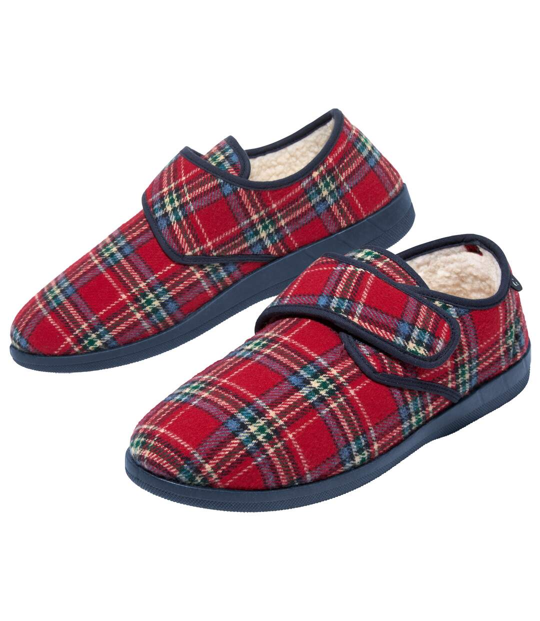 Chaussons à Carreaux Doublés Sherpa-2