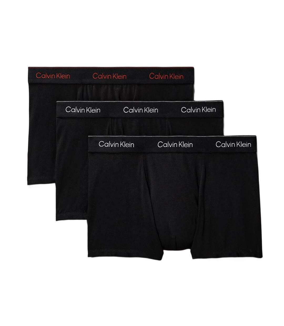 x3 boxers noirs/rouges homme calvin klein relaxed fit trunk-1