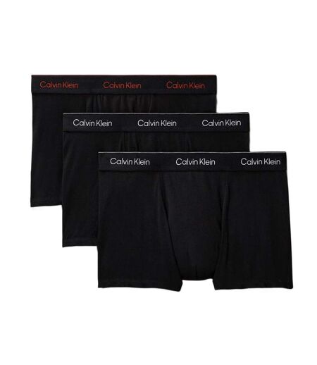 x3 boxers noirs/rouges homme calvin klein relaxed fit trunk