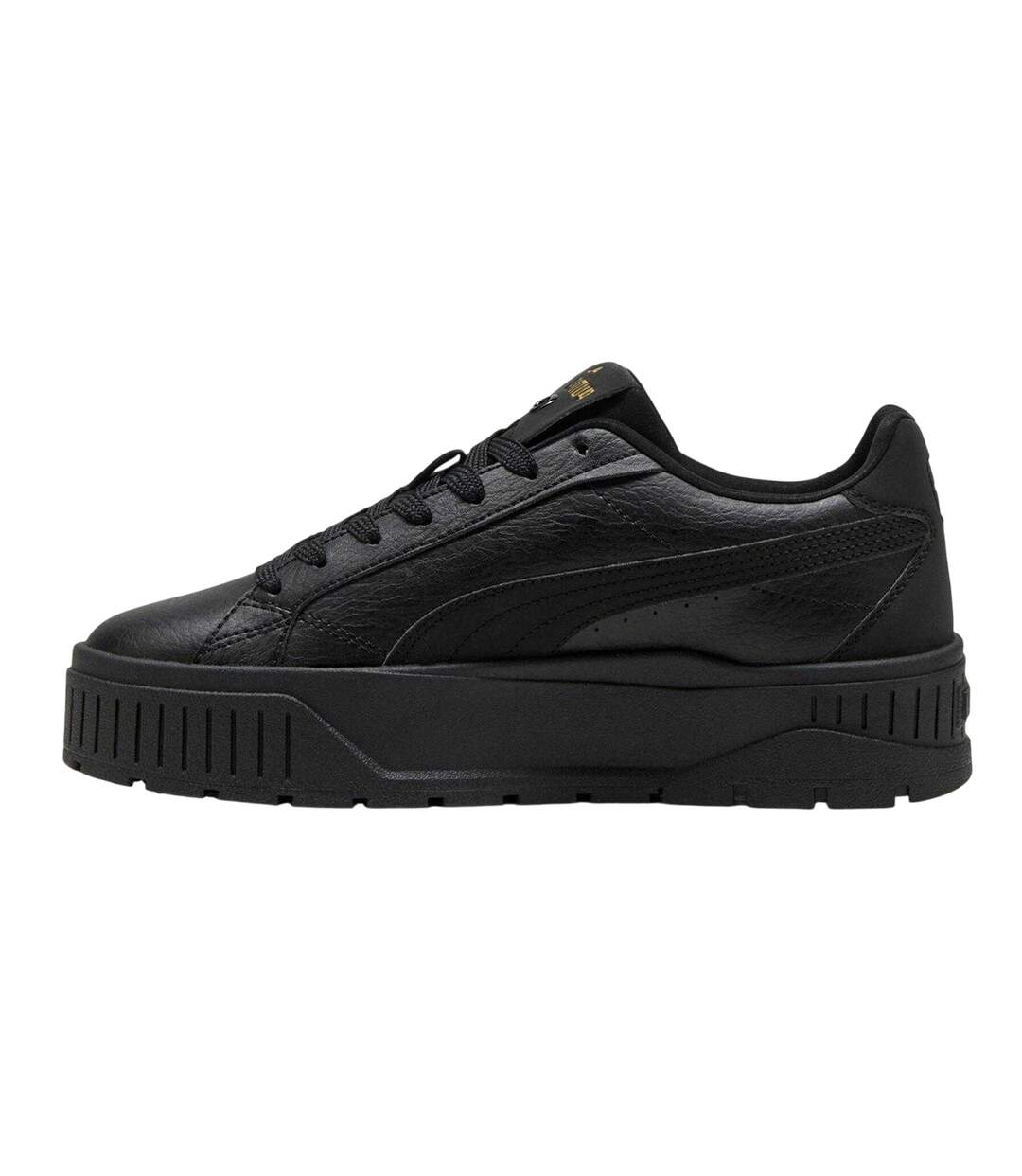 Womens/ladies Karmen Ii Leather Platform Trainers Black Animalier Puma-2
