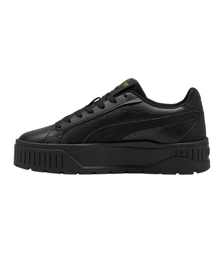 Womens/ladies Karmen Ii Leather Platform Trainers Black Animalier Puma