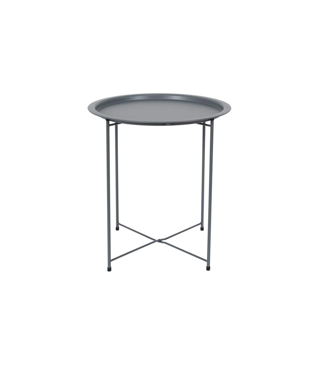 Table d'Appoint en Métal Sienna 50cm Gris-2