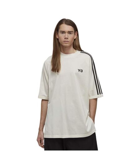 T-shirt Manches Courtes Adulte Blanc Cassé Noir Y-3