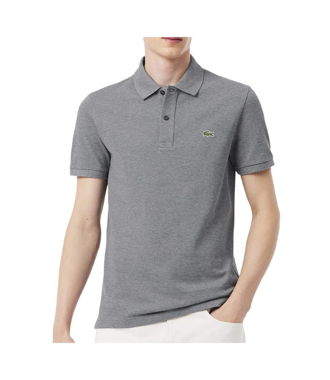Polo gris homme lacoste slim fit petit-1