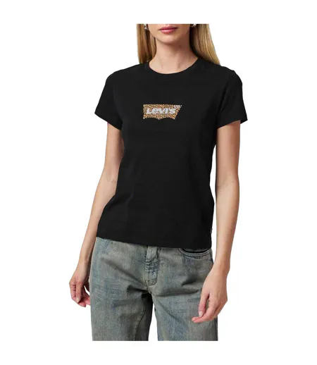 Womens/ladies Graphic Print T-shirt Black Levis