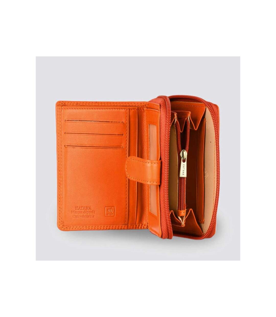 Katana - Portefeuille compact en cuir - orange - 8741-3