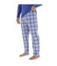 Ensemble Pyjama long homme en popeline à carreaux et Logo poitrine Pierre Cardin-4