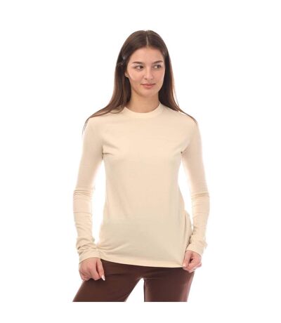 T-shirt Manches Longues Diagonal Femme Beige Off White