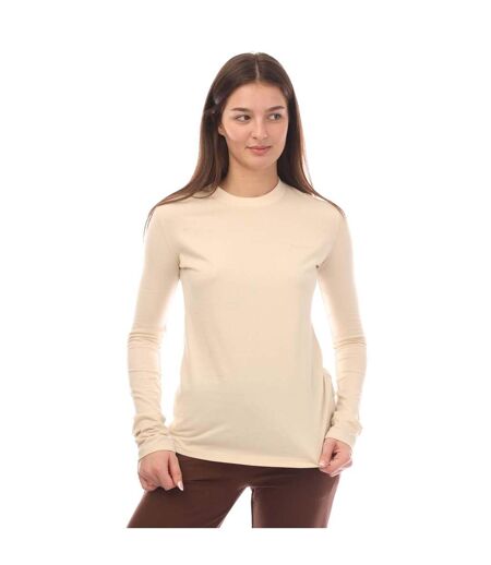 T-shirt Manches Longues Diagonal Femme Beige Off White