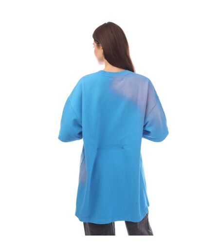 Womens/ladies Painter Logo T-shirt Dress Blue Pink Off White