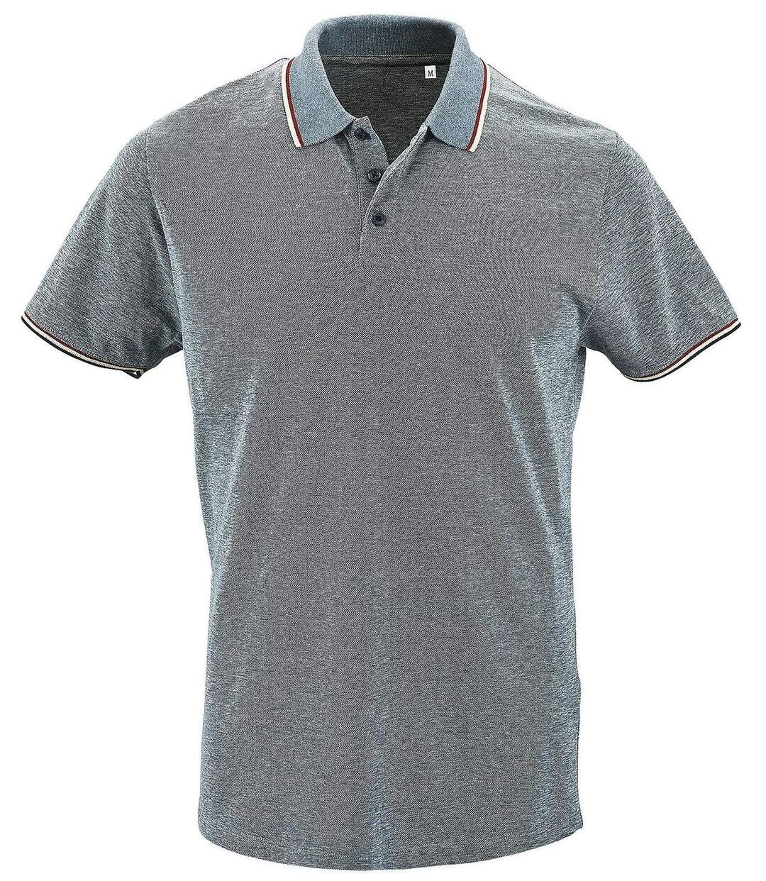 Polo chiné - Homme - 02081 - bleu jean chiné clair-2