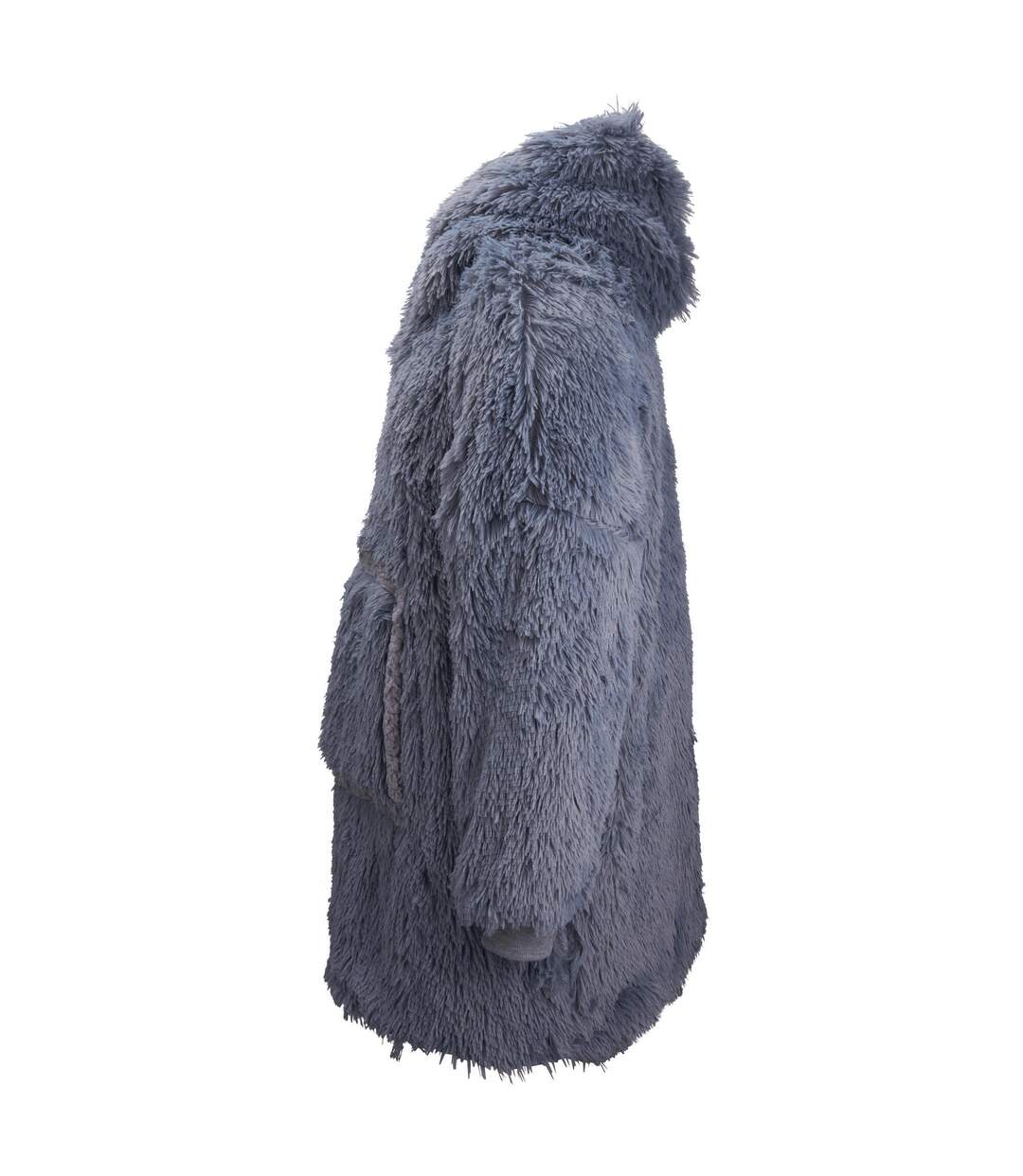 Ribbon Unisex Adult Sherpa Reversible Oversized Hoodie (Gray) - UTRW8224-4