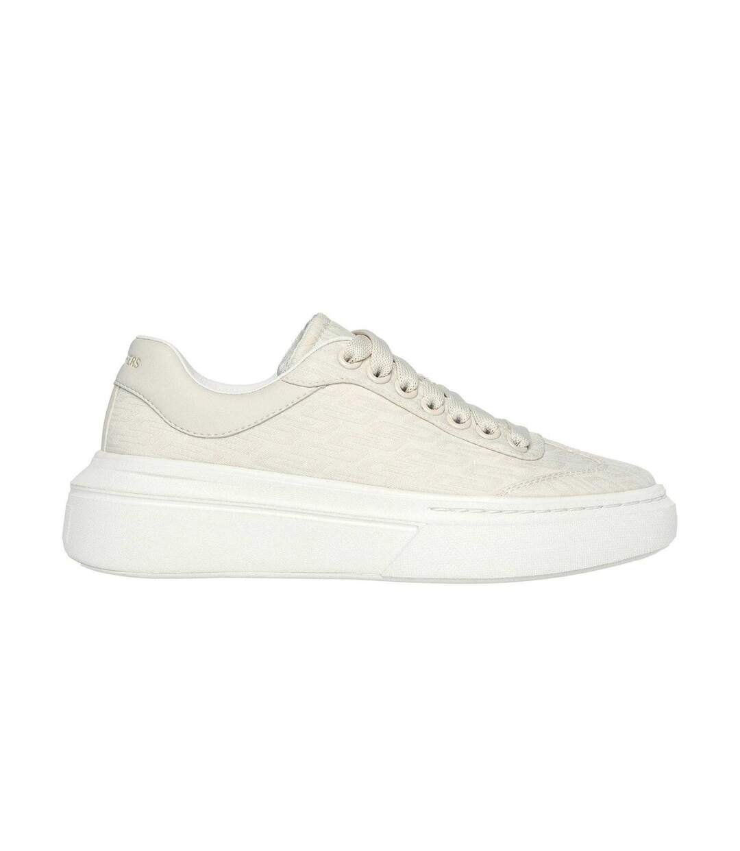 Womens/ladies Classic Textile Trainers Natural Skechers-3