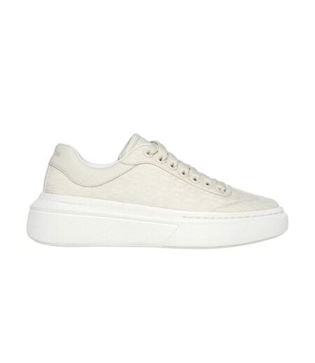 Womens/ladies Classic Textile Trainers Natural Skechers