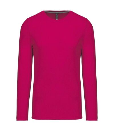 T-shirt manches longues col rond - K359 - rose fuchsia - homme
